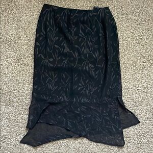 Vintage Sheer Black Floral Skirt